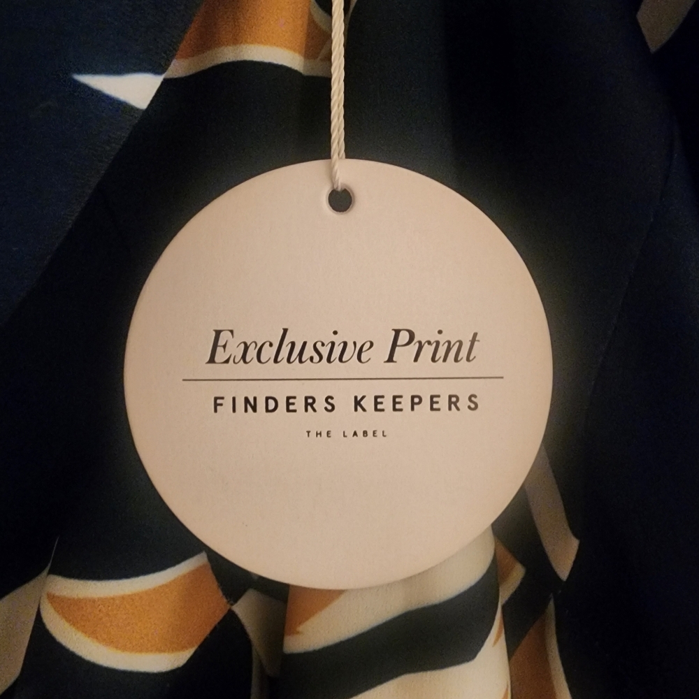 Finders Keepers Navy Tropical Leaf Mini Dress - Picture 8 of 9